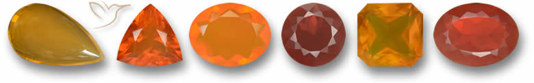 Gamme de couleurs d'opale de feu