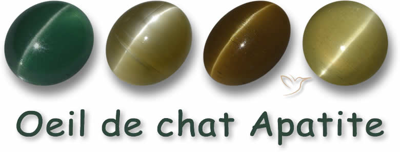 Pierres gemmes d'apatite oeil de chat