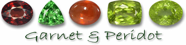 Grenats et péridots