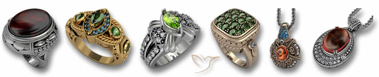 Conception de bijoux en grenat