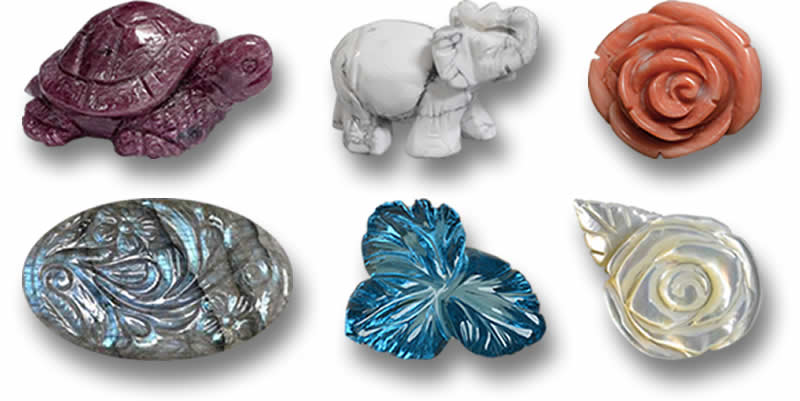 Sculptures de pierres précieuses