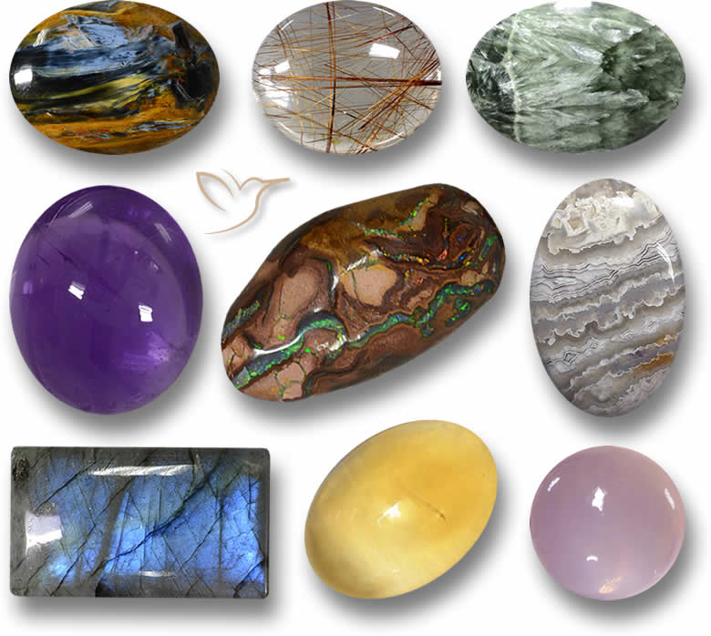 Pierres gemmes en cabochon