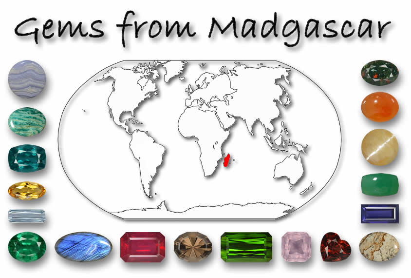 Pierres précieuses trouvées à Madagascar