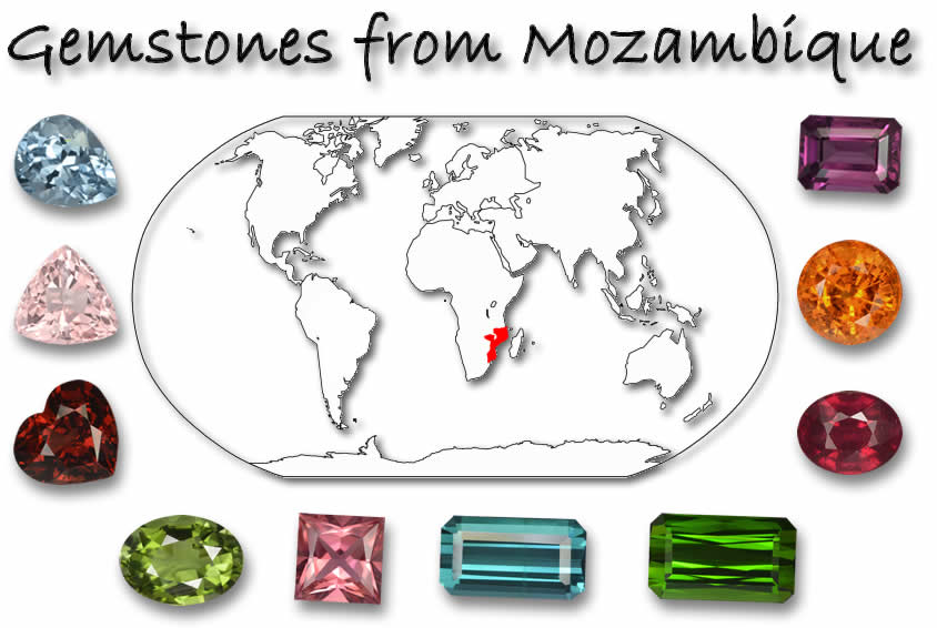 Pierres précieuses trouvées au Mozambique