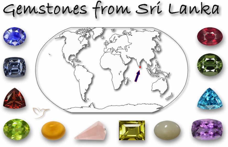 Pierres précieuses trouvées au Sri Lanka