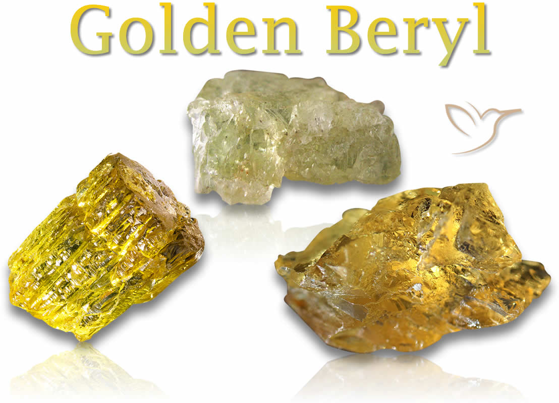Pierres de béryl doré brut