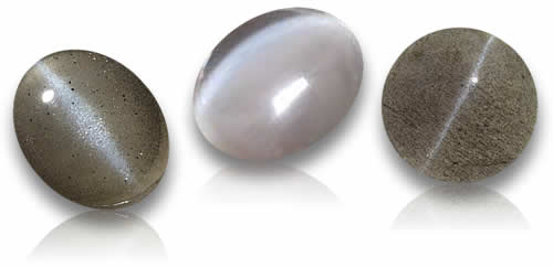Pierres précieuses scapolite oeil de chat gris