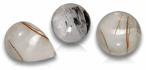 Pierres précieuses de quartz rutile
