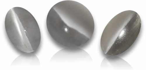 Pierres précieuses oeil de chat sillimanite grise