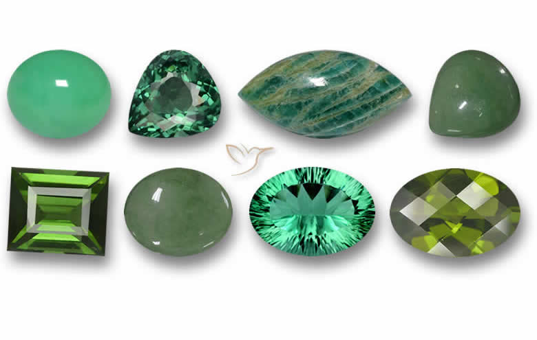 Pierres précieuses rondes vertes pour la joaillerie