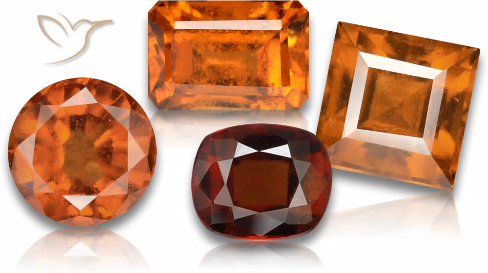 Pierres précieuses de grenat hessonite
