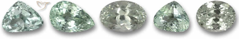 Pierres précieuses d'Hiddenite