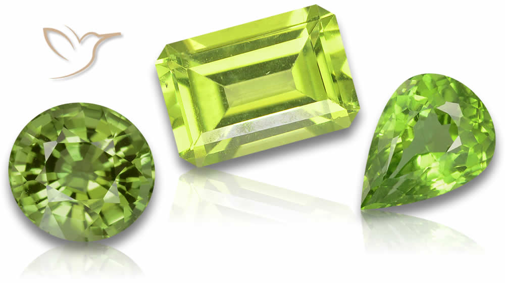 Pierres précieuses naturelles péridot