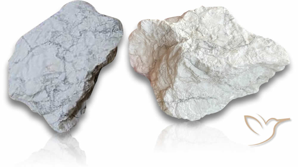Pierre brute de howlite blanche