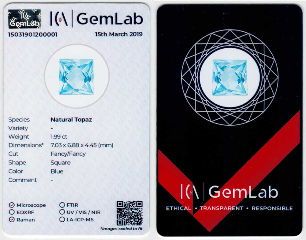 Bref rapport d'identification de l'ICA GemLab
