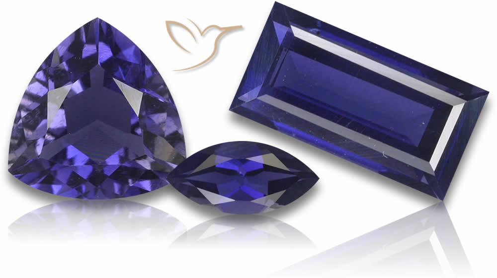 Pierres précieuses d'iolite