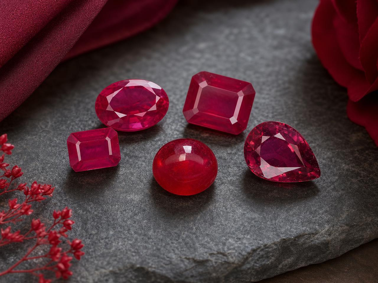 Rubis en vrac pour bijoux de naissance de juillet