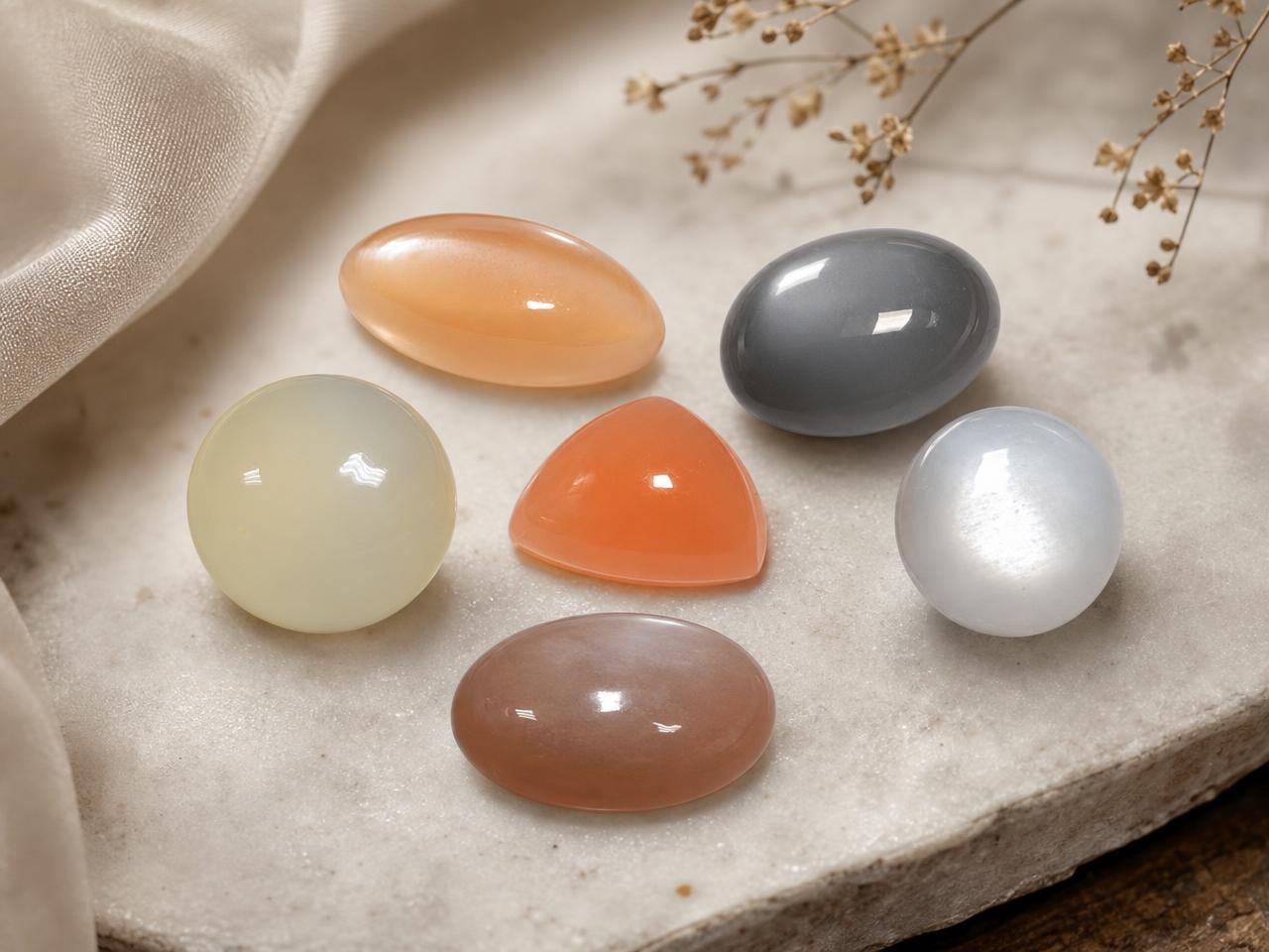 Pierres de lune brutes pour bijoux de naissance de juin