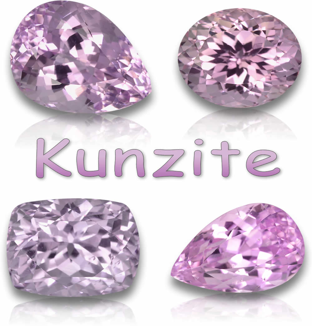 Pierres précieuses naturelles de Kunzite