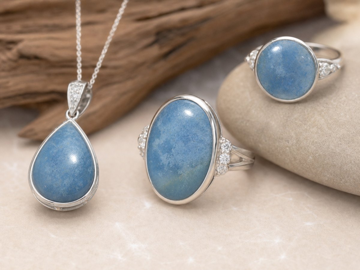 Lazulite, une pierre précieuse, est utilisée en joaillerie.