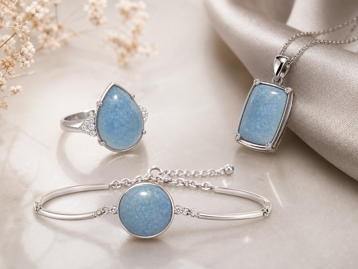 Lazulite, une pierre précieuse, est utilisée en joaillerie.