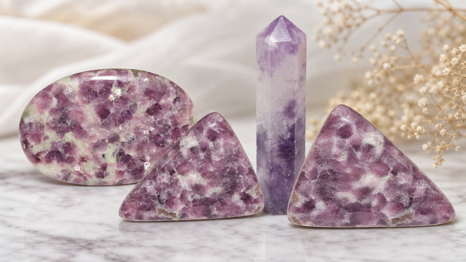 Pierres précieuses de lépidolite naturelle - guide d'achat
