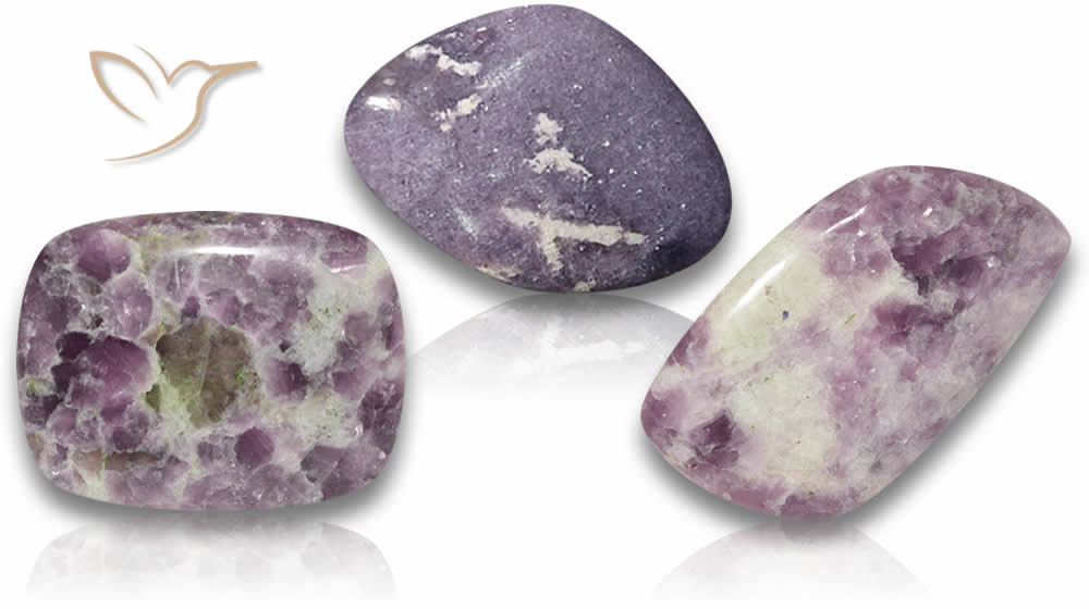 Pierres précieuses de lépidolite