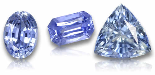 Pierres précieuses saphir bleu clair non serties