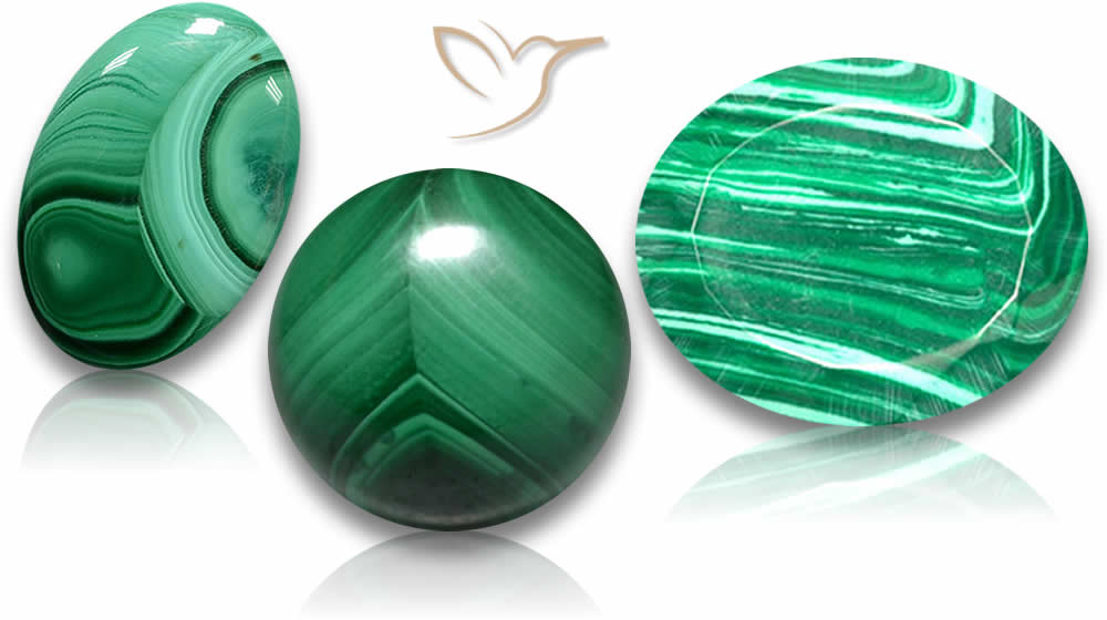 Pierres précieuses de malachite africaine