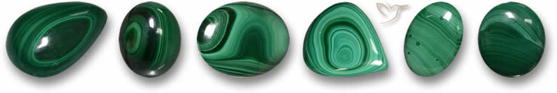 Pierres précieuses de malachite