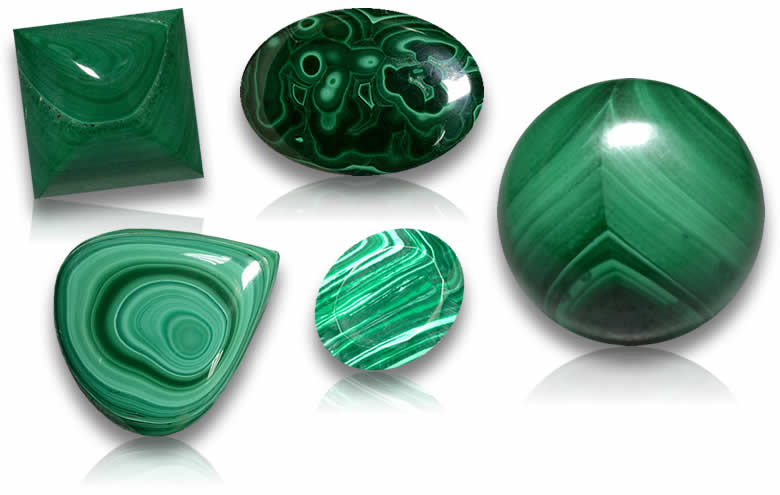 Loose Malachite: Natural Malachite Gemstones, Cabochons and Beads for Jewelry