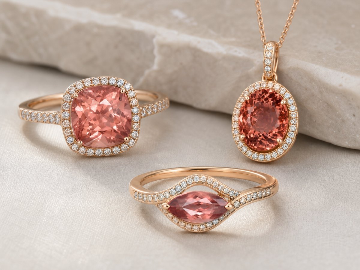Les pierres précieuses de grenat de Malaisie sont présentées dans les bijoux