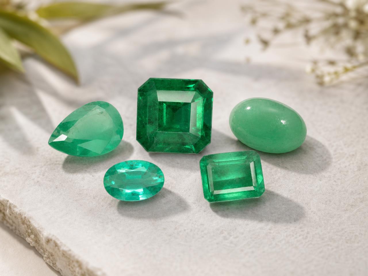 Émeraudes en vrac pour bijoux de naissance du mois de mai