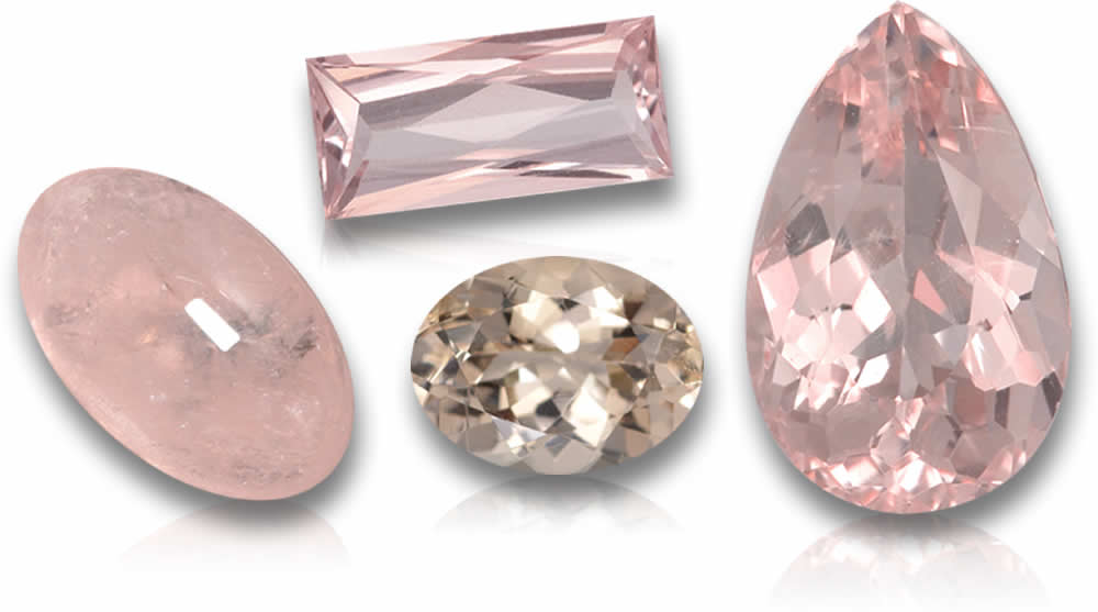 Pierres précieuses de morganite rose-pêche