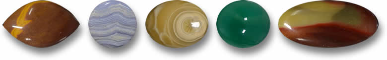 Pierres précieuses en agate multicolore