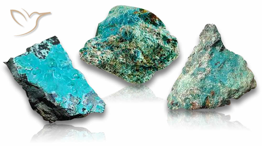 Pierres brutes de chrysocolle