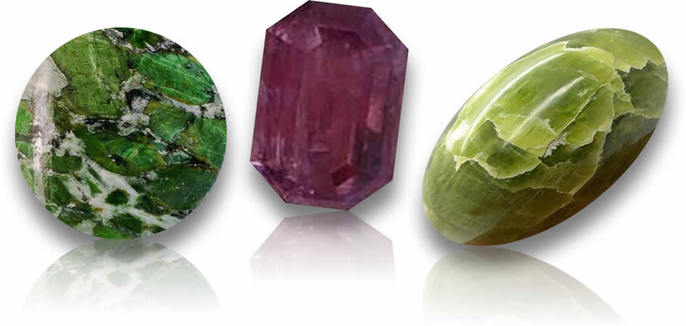 Pierres précieuses de trémolite