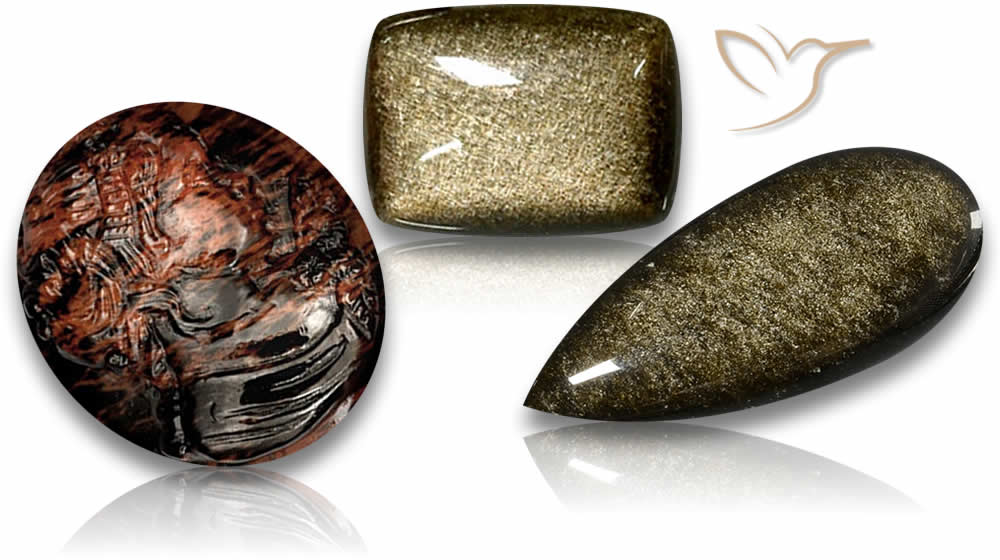 Pierres précieuses d'obsidienne