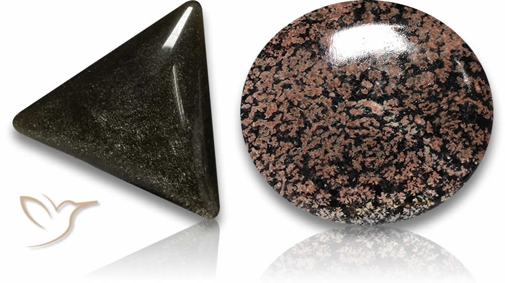 Pierres précieuses d'obsidienne