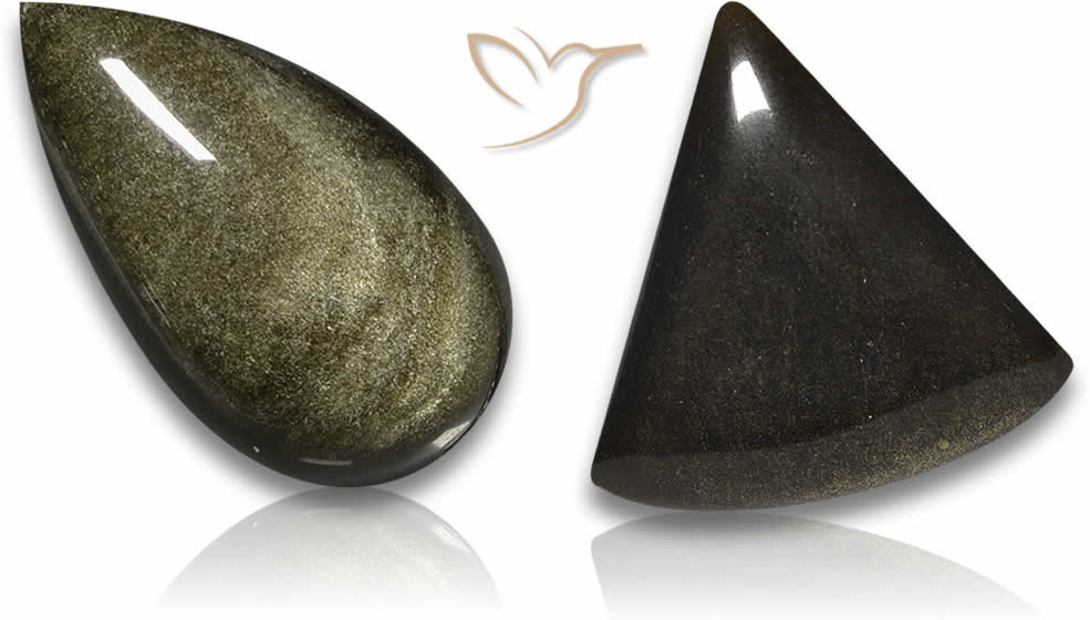 Pierres précieuses obsidienne cabochon