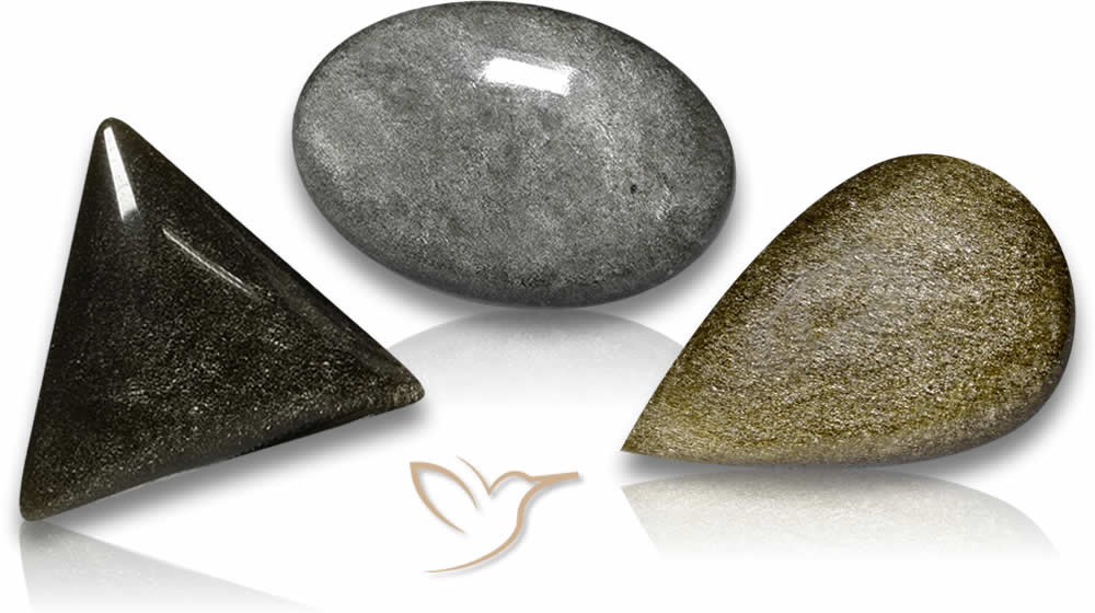 Pierres précieuses obsidienne cabochon
