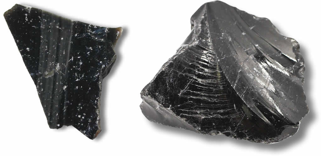 Pierres brutes d'obsidienne