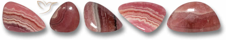 Pierres gemmes de rhodochrosite de forme insolite