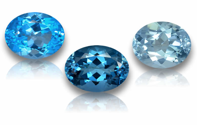 Oval Blue Topaz Gemstones - Natural, Certified