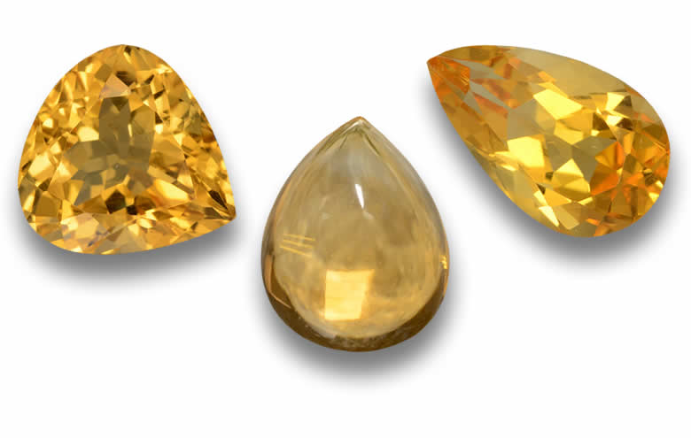 Pear Shaped Citrine Gemstones - Natural, Certified