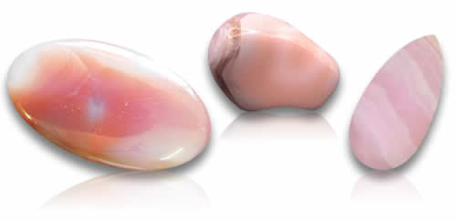 Pierres précieuses d'agate rose naturelle