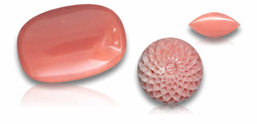 Pierres précieuses naturelles de corail rose