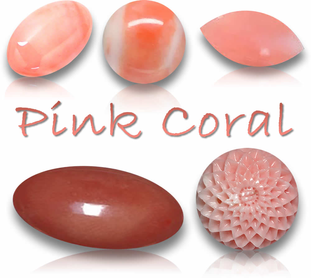 Pierres précieuses de corail rose naturel