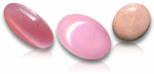 Pierres précieuses de pierre de lune rose naturelle