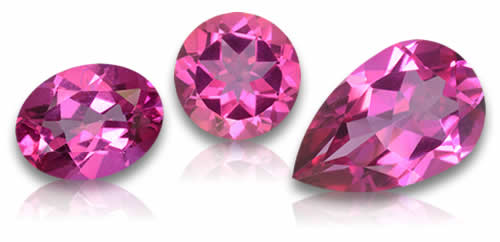 Pierres précieuses de topaze mystique rose naturelle